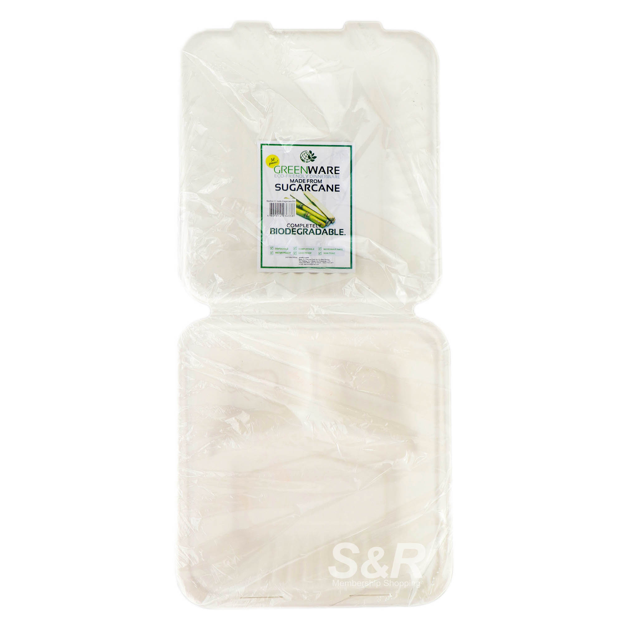 Greenware Eco-Friendly Dinnerware Sugarcane 3 Compartments 50pcs Greenware Eco-Friendly Dinnerware Sugarcane 3 Compartments 50pcs